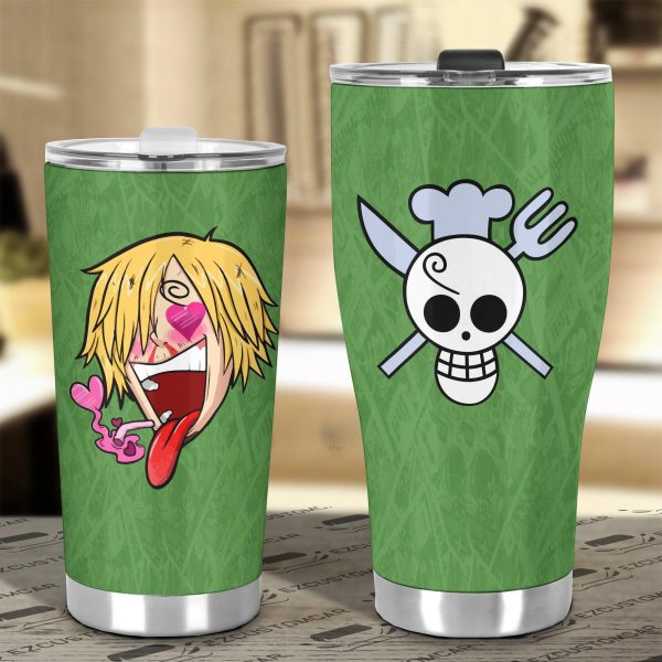 sanji car tumblers cup custom heart eyes one piece anime car accessories mqqfn