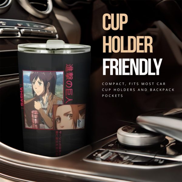 sasha blouse car tumbler cup attack on titan j73z0