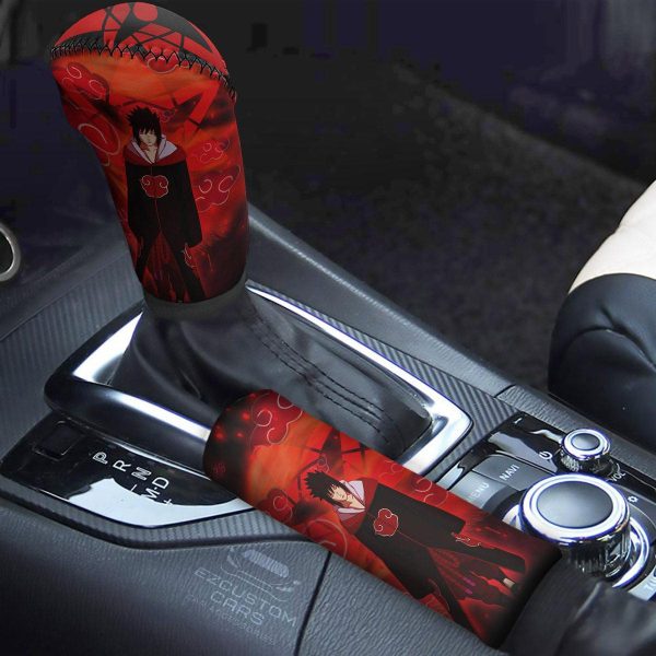 Sasuke Akatsuki Shift Knobs Car Covers Set Custom Naruto Shippuden Anime Car Accessories