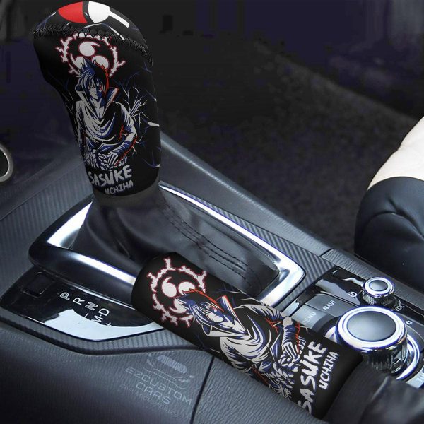 Sasuke Akatsuki Shift Knobs Car Covers Set Custom Naruto Shippuden Anime Car Accessories