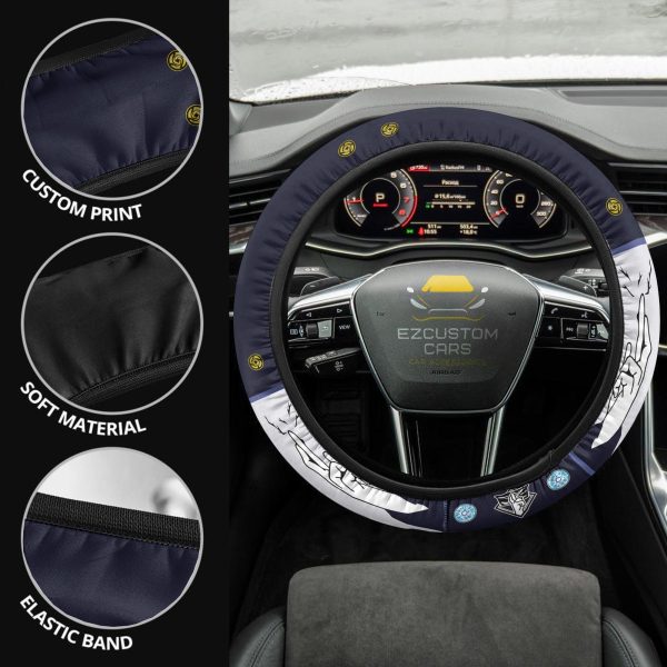 Satoru Gojo Anime Steering Wheel Cover Custom Jujutsu Kaisen Anime Car Accessories