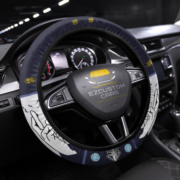 Satoru Gojo Anime Steering Wheel Cover Custom Jujutsu Kaisen Anime Car Accessories