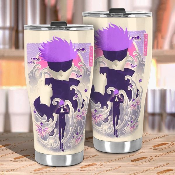 satoru gojo car tumblers cup custom jujutsu kaisen car accessories xdted
