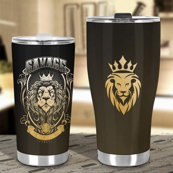 savage lion car tumbler cup custom lion car accessories snzvr
