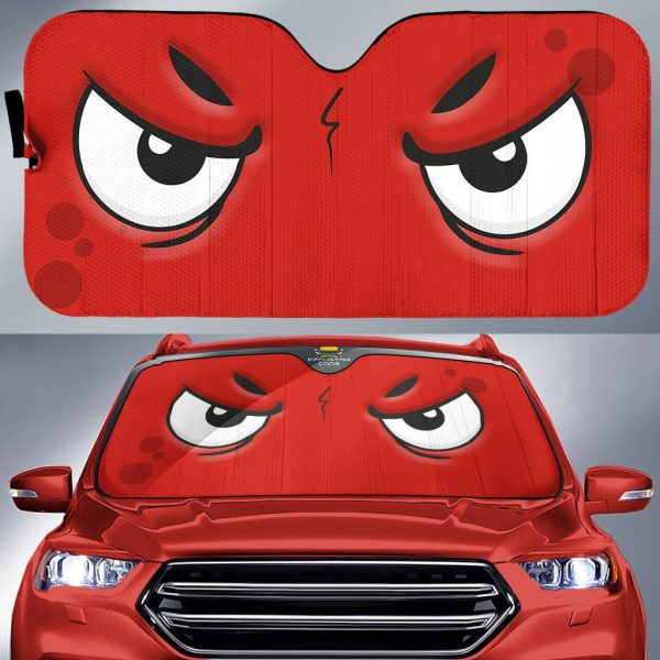 Serious Face Cartoon Eyes Car Windshield Sun Shade
