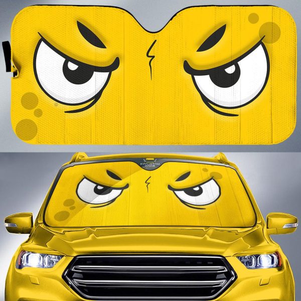 seething cartoon eyes car windshield sun shade e5ib2