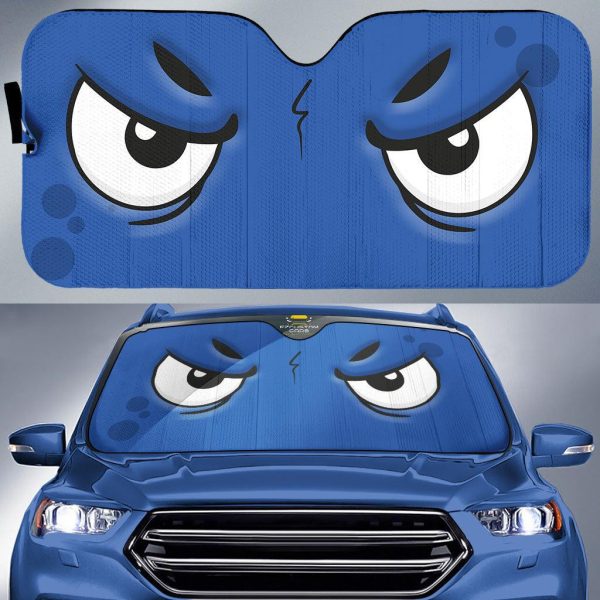 seething cartoon eyes car windshield sun shade q5fcf