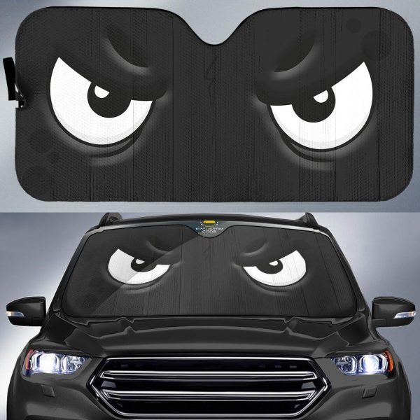 seething cartoon eyes car windshield sun shade unsll