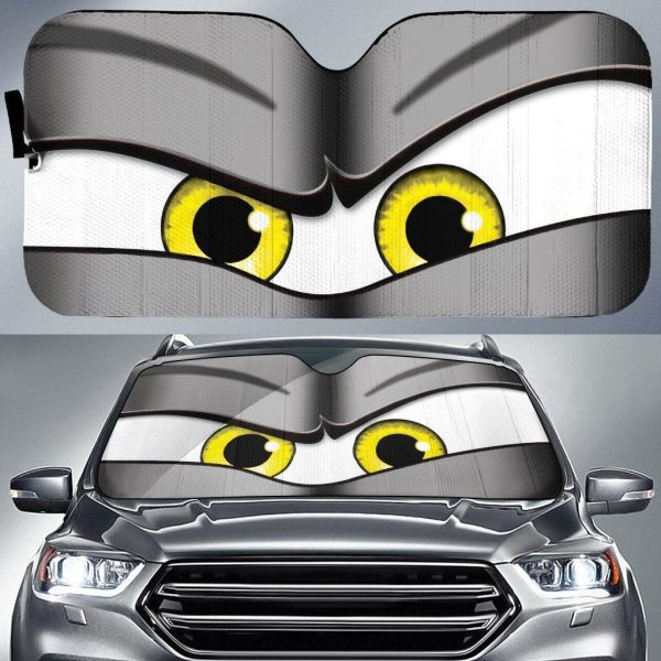 Serious Cartoon Eyes Funny Car Windshield Sun Shade