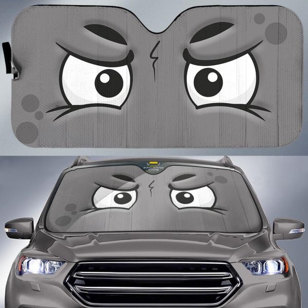 serious face cartoon eyes car windshield sun shade 1ek12
