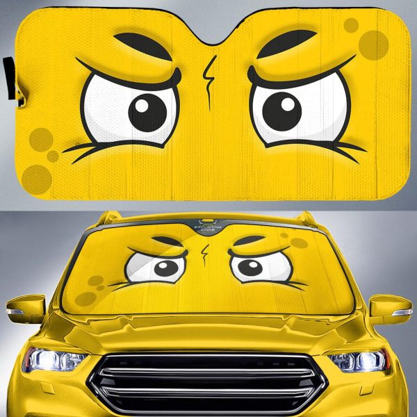 serious face cartoon eyes car windshield sun shade aan9v