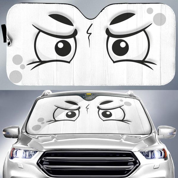 serious face cartoon eyes car windshield sun shade akh2g