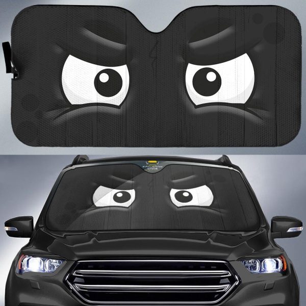 serious face cartoon eyes car windshield sun shade jhcvf