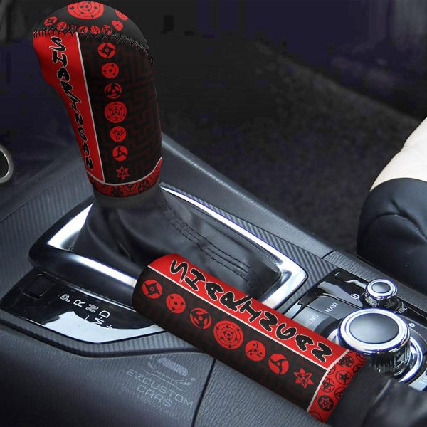 Sharingan Eyes Custom Shift Knobs Car Covers Set Naruto Anime Car Accessories