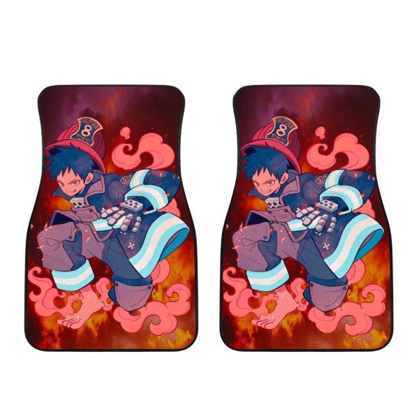 shinra car floor mats custom fire force art anime car accessories 2j3ic