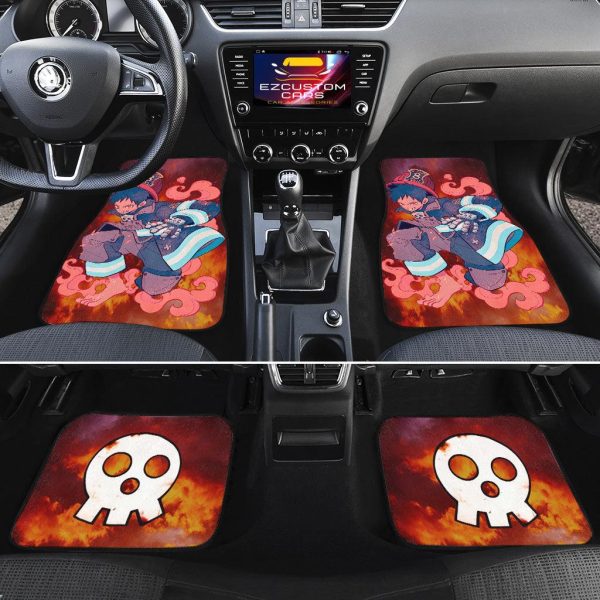 shinra car floor mats custom fire force art anime car accessories j03ez