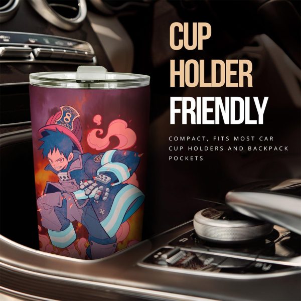 shinra car tumbler cup custom fire force art anime car accessories 8sybl