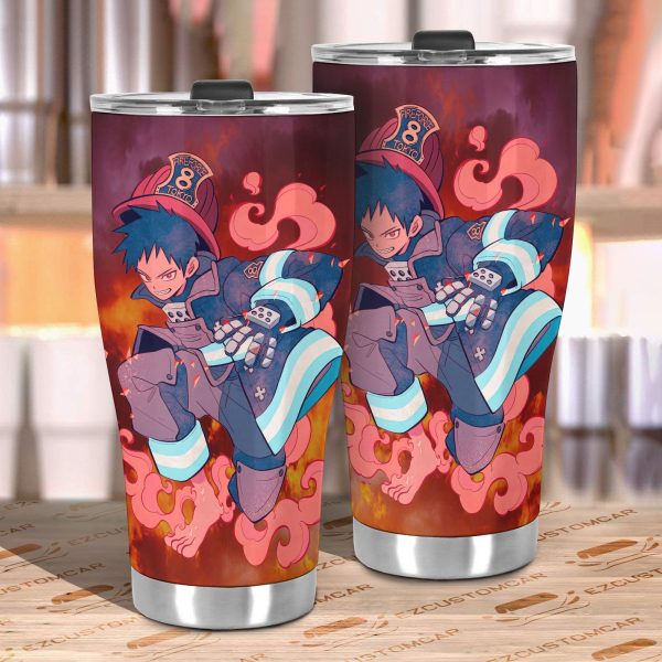 shinra car tumbler cup custom fire force art anime car accessories ypjb9