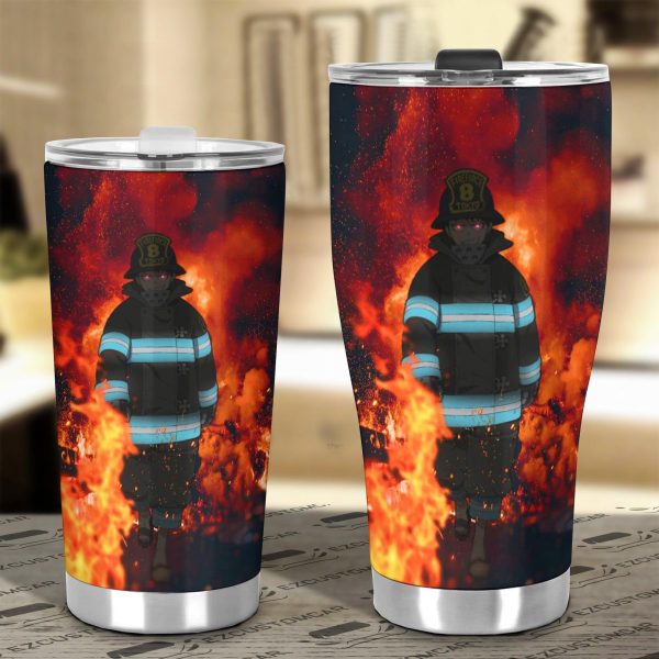 shinra fire force car tumbler cup anime car accessories tk2fh