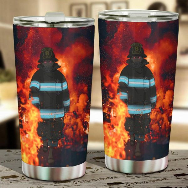 Fire Force Shinra Kusakabe Car Tumbler Cup Anime Car Accessories