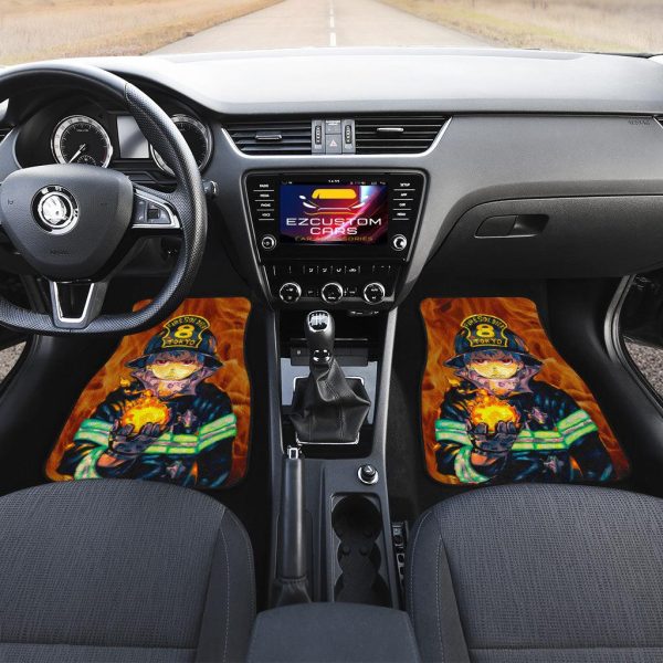 shinra kusakabe car floor mats custom fire force art anime car accessories 8blxx