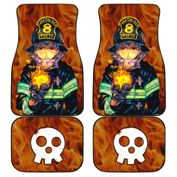 Shinra Car Floor Mats Custom Fire Force Art Anime Car Accessories