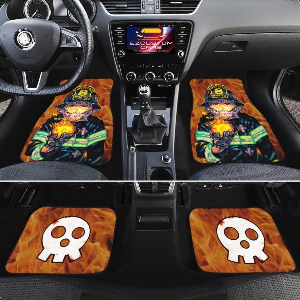 shinra kusakabe car floor mats custom fire force art anime car accessories re7fd