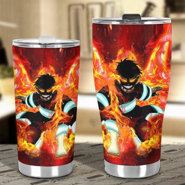 shinra kusakabe car tumbler cup custom fire force 100 anime car accessories 3lpyz