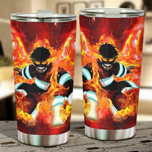 Fire Force Shinra Kusakabe Car Tumbler Cup Anime Car Accessories