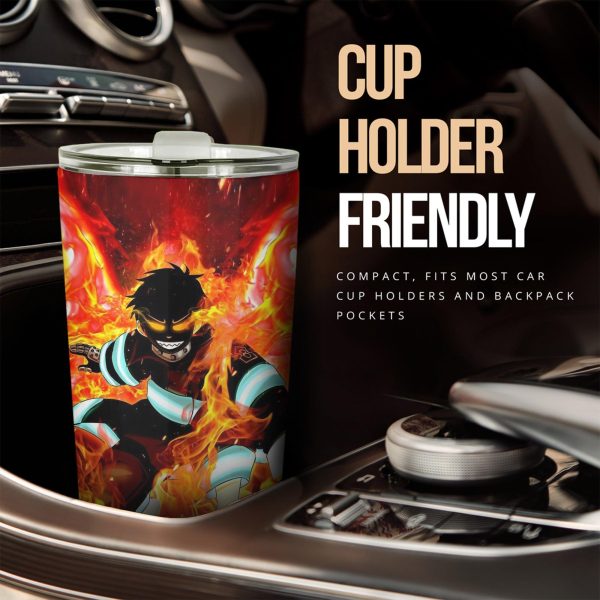 Shinra Kusakabe Car Tumbler Cup Custom Fire Force 100 Anime Car Accessories