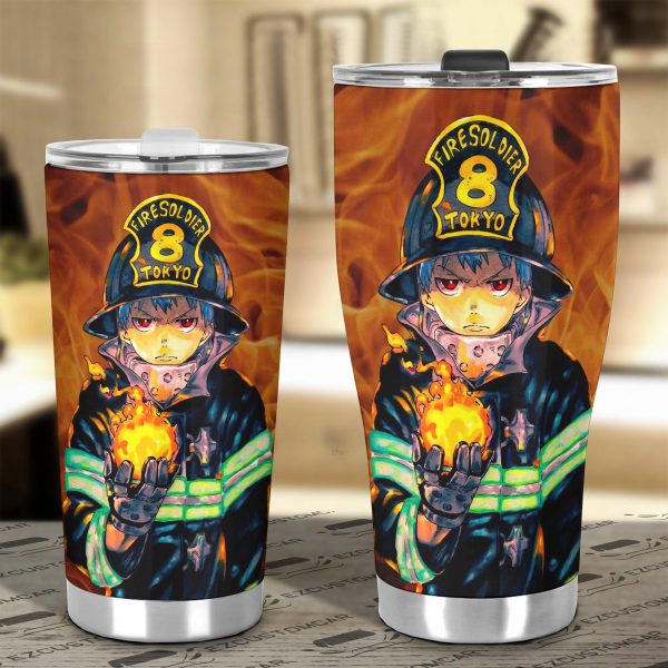 shinra kusakabe car tumbler cup custom fire force art anime car accessories cxxnb