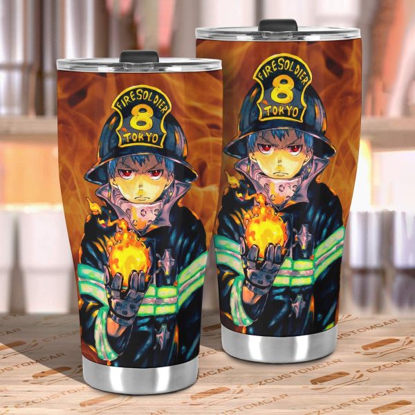 shinra kusakabe car tumbler cup custom fire force art anime car accessories jxy0t