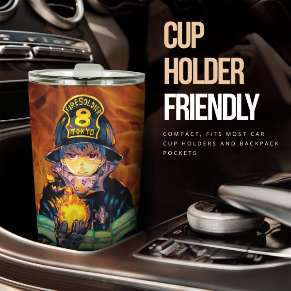 shinra kusakabe car tumbler cup custom fire force art anime car accessories reqbb