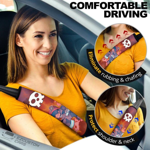 Shinra Kusakabe Seat Belt Covers Custom Fire Force Art Anime Car Accessories