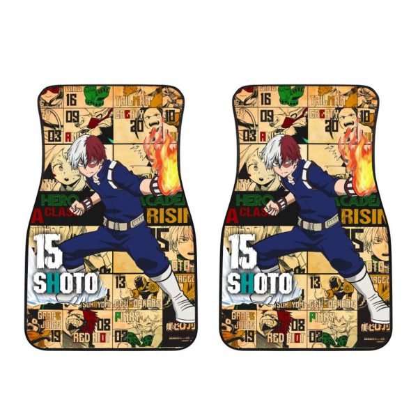 Shoto Todoroki My Hero Academia Anime Car Floor Mats Anime Car Accessories
