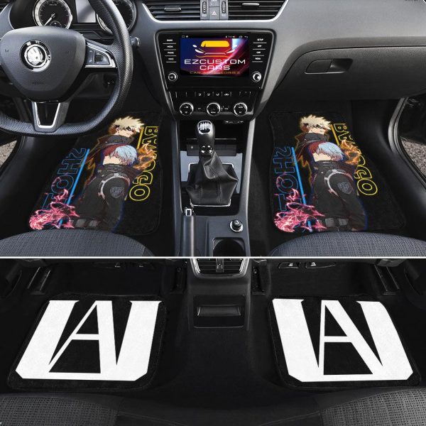 shoto todoroki x katsuki bakugo car floor mats my hero academia anime car accessories flena