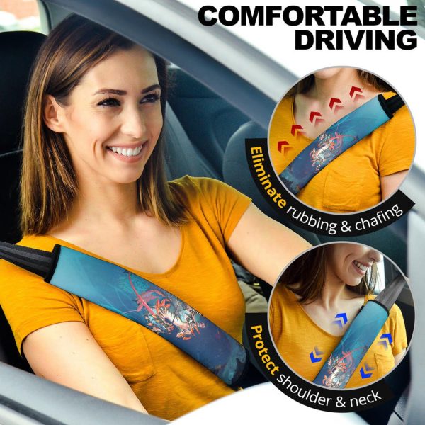 Shrimp Mythical Creatures Seat Belt Covers Custom Mythical Creatures Car Accessories