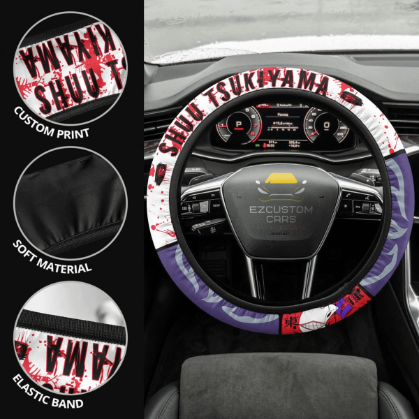 Shuu Tsukiyama Anime Steering Wheel Cover Custom Tokyo Ghoul Anime Car Accessories