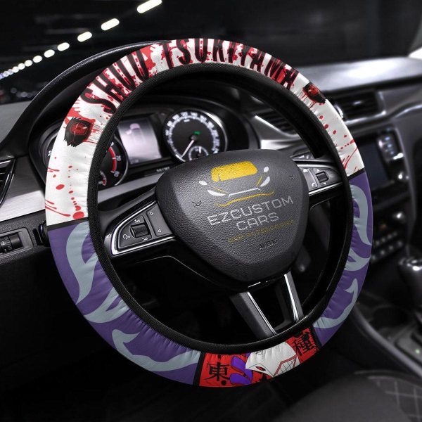 Ken Kaneki Anime Steering Wheel Cover Custom Tokyo Ghoul Anime Car Accessories