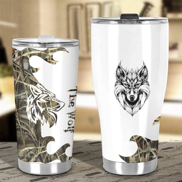 silver wolf car tumbler cup custom animal car accessories karkx