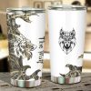 Silver Wolf Car Tumbler Cup Custom Animal Car Accessories
