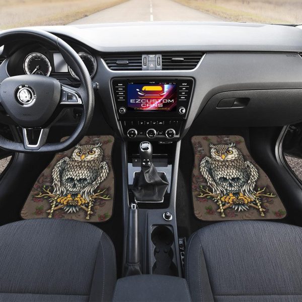 skull and owl car floor mats custom owl car accessories isiki
