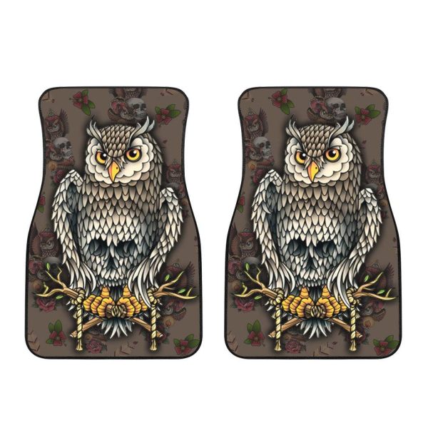 skull and owl car floor mats custom owl car accessories nus5w