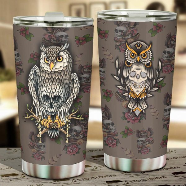 Angry Owl Car Tumbler Cup Custom Owl Car Accessories