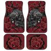 Skull And Red Roses Car Floor Mats
