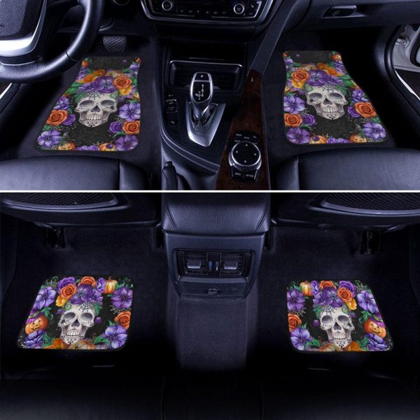 Skull Flower Car Floor Mats