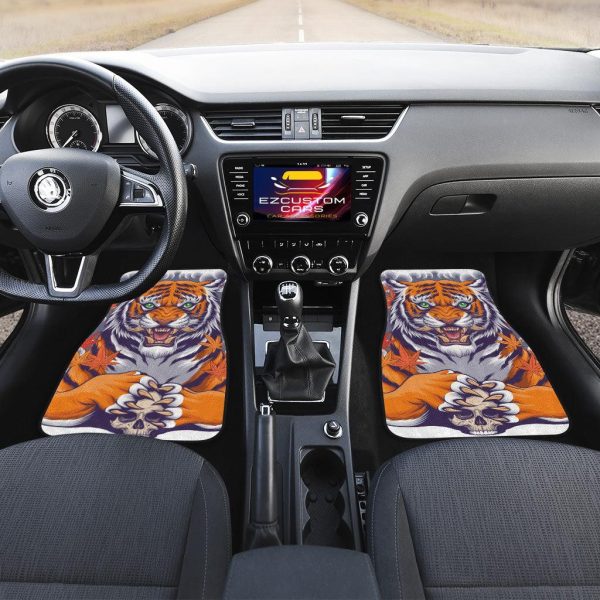 skull x tiger car floor mats custom tiger car accessories r3tlt
