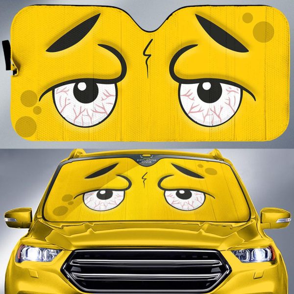 sleepless cartoon eyes car windshield sun shade 8zbu0