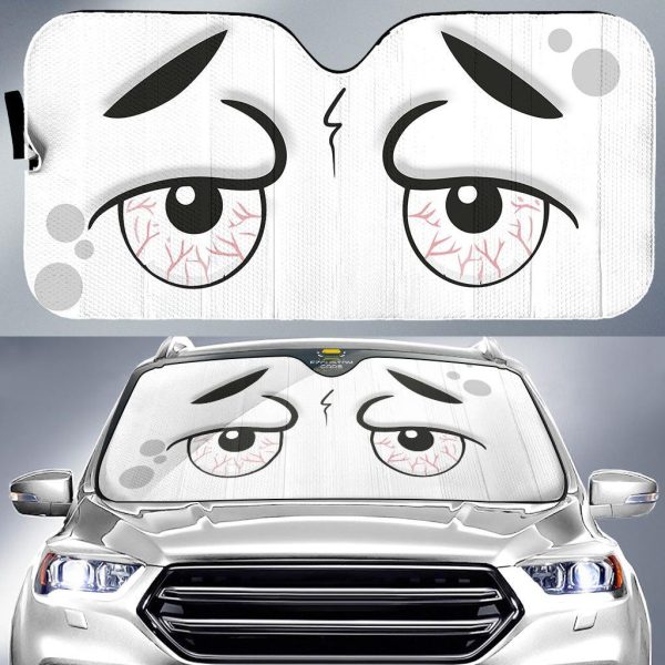 Sleepy Eyes Cartoon Custom Car Windshield Sunshades