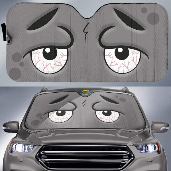 sleepless cartoon eyes car windshield sun shade cmkif
